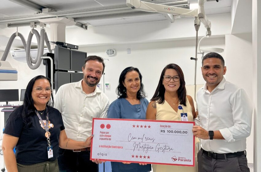 Shopping Paralela faz doação de R$ 100 mil ao Hospital Martagão Gesteira